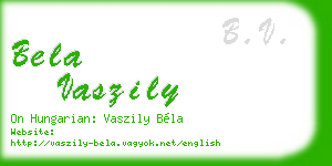 bela vaszily business card